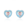 Wholesale S925 Sterling Silver Heartshaped Inlaid Colorful Zircon Sweet Women's Earrings