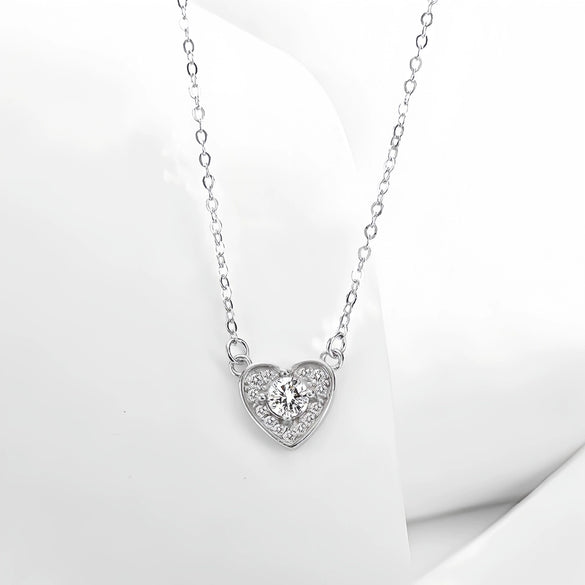 Wholesale S925 Sterling Silver Heartshaped Light Luxury Women's Necklace