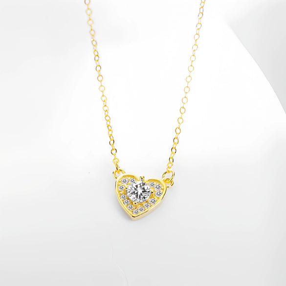 Wholesale S925 Sterling Silver Heartshaped Light Luxury Women's Necklace