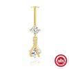 Wholesale S925 Sterling Silver Heartshaped Lightning Butterfly Zircon Tassel Flat Head Cartilage Piercing Earrings