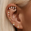 Wholesale S925 Sterling Silver Heartshaped Lightning Butterfly Zircon Tassel Flat Head Cartilage Piercing Earrings
