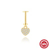 Wholesale S925 Sterling Silver Heartshaped Lightning Butterfly Zircon Tassel Flat Head Cartilage Piercing Earrings