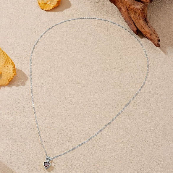 Wholesale S925 Sterling Silver Heartshaped Lucky Stone Necklace With Fashion Ot Buckle And Retro Design Electroplated With Platinum Or 18K Gold For Women