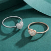 Wholesale S925 Sterling Silver Heartshaped Microinlay Small Fresh Sweet Women's Love Ring Jewelry
