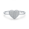 Wholesale S925 Sterling Silver Heartshaped Microinlay Small Fresh Sweet Women's Love Ring Jewelry
