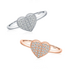 Wholesale S925 Sterling Silver Heartshaped Microinlay Small Fresh Sweet Women's Love Ring Jewelry