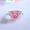 Wholesale S925 Sterling Silver Heartshaped Ring With Pink High Carbon Diamond For Women