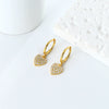 Wholesale S925 Sterling Silver Heartshaped Sweet Style Earrings Plated Real Gold Colorretaining Jewelry