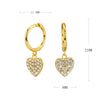 Wholesale S925 Sterling Silver Heartshaped Sweet Style Earrings Plated Real Gold Colorretaining Jewelry