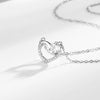 Wholesale S925 Sterling Silver Heartshaped Women's Collarbone Necklace Light Luxury Style