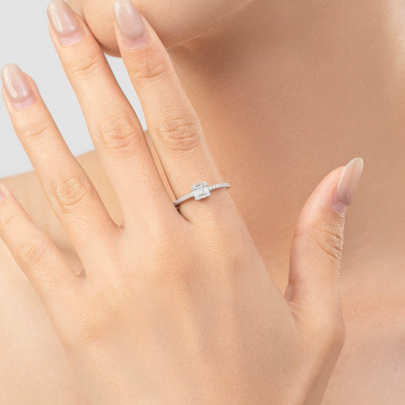 Wholesale S925 Sterling Silver Heartshaped Zircon Inlaid Ring For Women Simple And Versatile Style