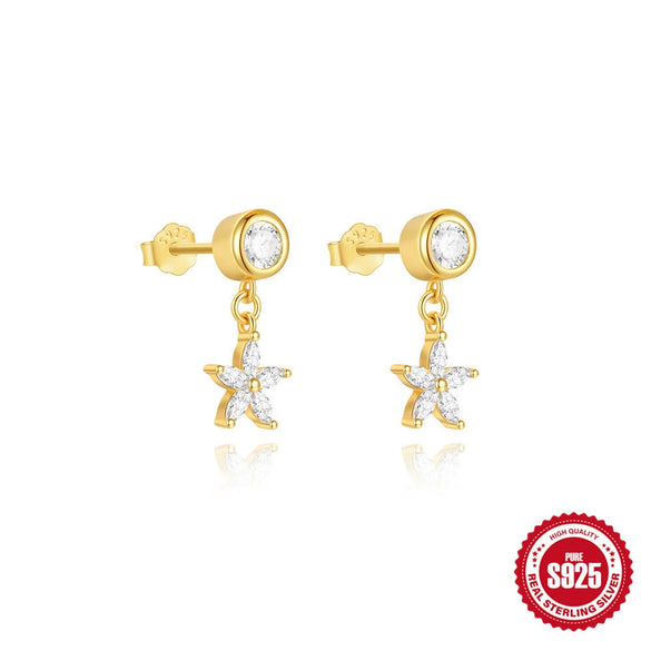 Wholesale S925 Sterling Silver Heartshaped Zircon Pendant Earrings For Women Geometric Pattern Fashion Metal Design