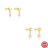 Wholesale S925 Sterling Silver Heartshaped Zircon Pendant Earrings For Women Geometric Pattern Fashion Metal Design