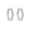 Wholesale S925 Sterling Silver Hexagonal Electroplated Platinum 18K Gold Zircon Earrings Retro Classic Style