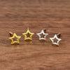 Wholesale S925 Sterling Silver Hollow Fivepointed Star Earrings With Electroplating For Women Simple And Fashionable Ear Jewelry