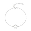 Wholesale S925 Sterling Silver Hollow Flower Bracelet With Zircon Fresh Sweet Retro Elegant High End Design Diamond Treatment Process