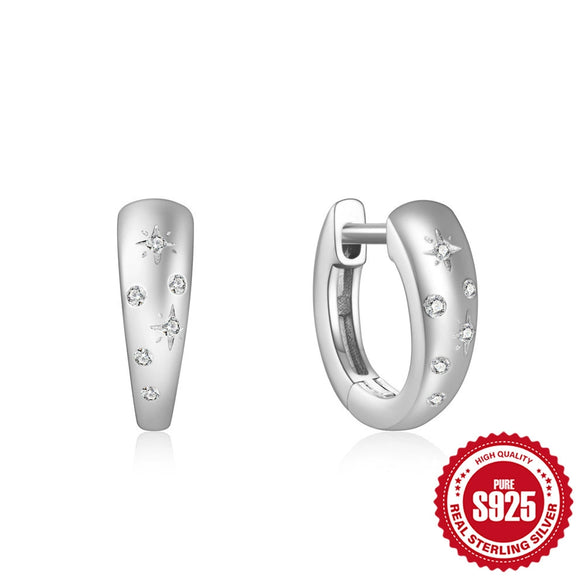 Wholesale S925 Sterling Silver Hollow Geometric Double Layer Cross Water Drop Heart Shaped Inlaid Zircon Earrings For Women