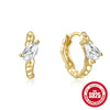 Wholesale S925 Sterling Silver Hollow Geometric Double Layer Cross Water Drop Heart Shaped Inlaid Zircon Earrings For Women