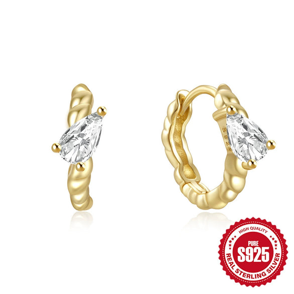 Wholesale S925 Sterling Silver Hollow Geometric Double Layer Cross Water Drop Heart Shaped Inlaid Zircon Earrings For Women