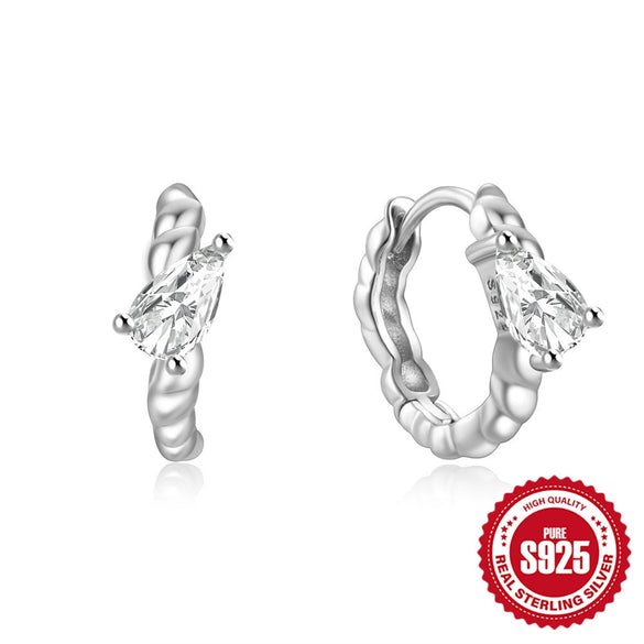 Wholesale S925 Sterling Silver Hollow Geometric Double Layer Cross Water Drop Heart Shaped Inlaid Zircon Earrings For Women
