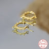 Wholesale S925 Sterling Silver Hollow Geometric Pattern Earrings With Creative Ear Buckle And Electroplating Treatment For Women