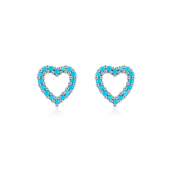 Wholesale S925 Sterling Silver Hollow Heart Stud Earrings For Women With Sweet Style And Diamond Treatment