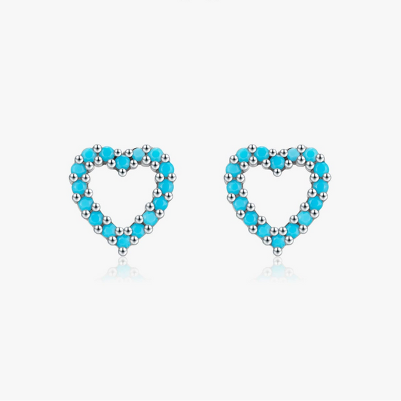 Wholesale S925 Sterling Silver Hollow Heart Stud Earrings For Women With Sweet Style And Diamond Treatment