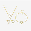 Wholesale S925 Sterling Silver Hollow Love Pattern Jewelry With Diamond Treatment Including Necklace Bracelet Ring Simple All Match Style For Women
