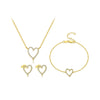 Wholesale S925 Sterling Silver Hollow Love Pattern Jewelry With Diamond Treatment Including Necklace Bracelet Ring Simple All Match Style For Women
