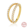 Wholesale S925 Sterling Silver Hollow Threerow Diamondembedded Multilayer Curved Geometric Ear Clip Ear Buckle Earrings For Women With Electroplating