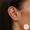 Wholesale S925 Sterling Silver Hoop Earrings With Geometric Design And Electroplating And Real Gold Plating For Women