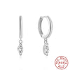 Wholesale S925 Sterling Silver Hoop Earrings With Geometric Design And Electroplating And Real Gold Plating For Women