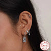 Wholesale S925 Sterling Silver Hoop Earrings With Geometric Design And Electroplating And Real Gold Plating For Women