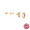 Wholesale S925 Sterling Silver Horse Eye Diamond Foundation Earrings 4Piece Set With Geometric Style And Electroplating Treatment