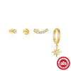 Wholesale S925 Sterling Silver Horse Eye Diamond Foundation Earrings 4Piece Set With Geometric Style And Electroplating Treatment