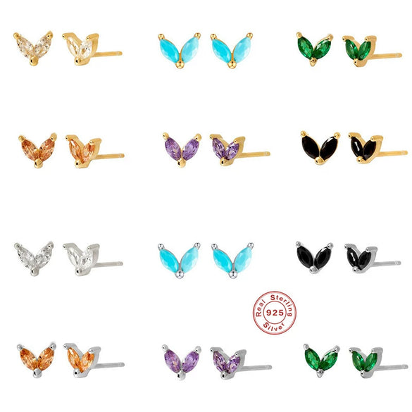 Wholesale S925 Sterling Silver Horse Eye Studded Earrings With Geometric Design And Electroplating For Women