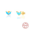 Wholesale S925 Sterling Silver Horse Eye Studded Earrings With Geometric Design And Electroplating For Women