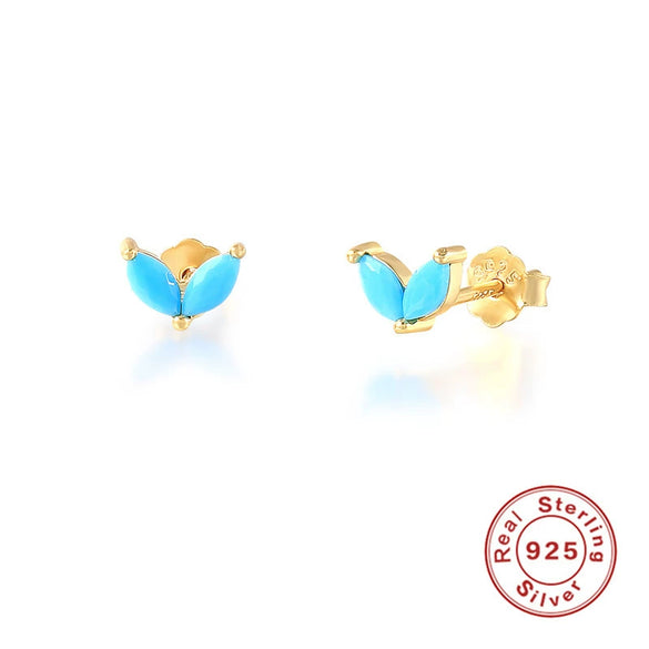 Wholesale S925 Sterling Silver Horse Eye Studded Earrings With Geometric Design And Electroplating For Women