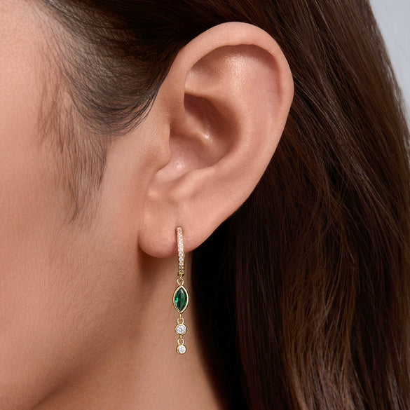 Wholesale S925 Sterling Silver Horse Eye Zircon Earrings For Ladies With Geometric Design And Elegant Style