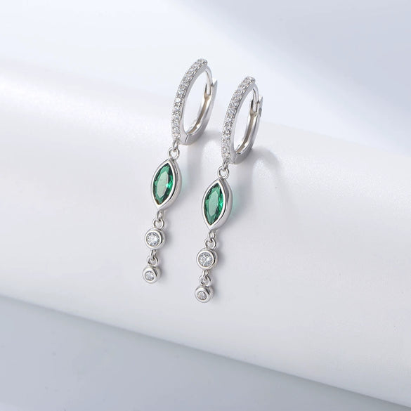 Wholesale S925 Sterling Silver Horse Eye Zircon Earrings For Ladies With Geometric Design And Elegant Style