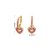 Wholesale S925 Sterling Silver Inlaid Color Zircon Heartshaped Sweet Style Women's Love Earrings