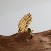 Wholesale S925 Sterling Silver Inlaid Natural Diopside Garnet Color Feather And Leaves Design Women's Earrings