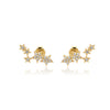 Wholesale S925 Sterling Silver Inlaid Star Earrings For Women Electroplated Platinum Or 18K Gold Minimalist Style
