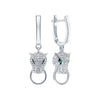 Wholesale S925 Sterling Silver Inlaid Zircon Cheetah Earrings With Electroplating Retro Gorgeous Style For Women