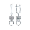 Wholesale S925 Sterling Silver Inlaid Zircon Cheetah Earrings With Electroplating Retro Gorgeous Style For Women
