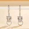 Wholesale S925 Sterling Silver Inlaid Zircon Cheetah Earrings With Electroplating Retro Gorgeous Style For Women