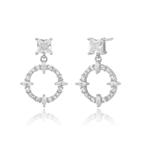 Wholesale S925 Sterling Silver Inlaid Zircon Earrings French Fashion Style