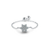Wholesale S925 Sterling Silver Inlaid Zircon Flower Ring With Fresh Sweet Design Sense And Adjustable Feature Seiko Craft For Women