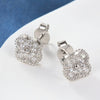 Wholesale S925 Sterling Silver Inlaid Zircon Four Leaf Clover Electroplated Earrings With Retro Niche Design For Women