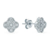 Wholesale S925 Sterling Silver Inlaid Zircon Four Leaf Clover Electroplated Earrings With Retro Niche Design For Women